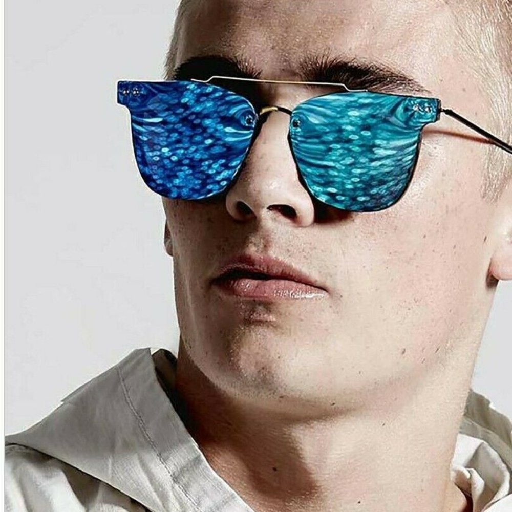 SPITFIRE Blue/Green "PRIME" Retro Flat Sunglasses